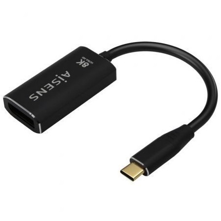 Conversor Aisens A109-0690- USB Tipo-C Macho - DisplayPort Hembra- 15cm- Negro