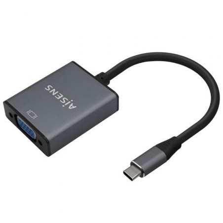 Conversor Aisens A109-0691- USB Tipo-C Macho - VGA Hembra- 15cm- Gris