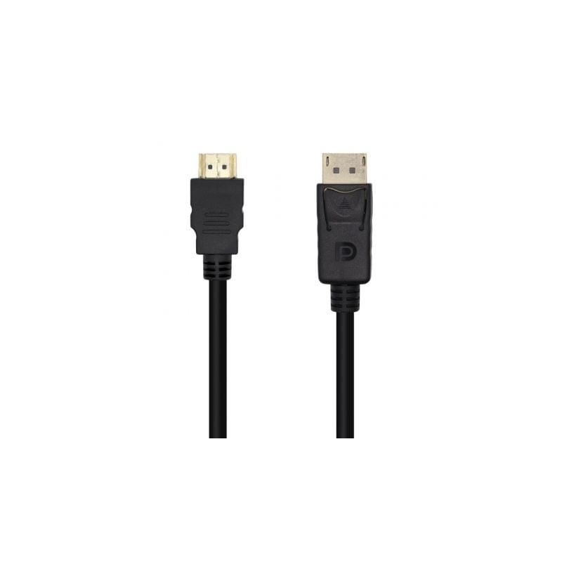 Cable Conversor Aisens A125-0459- DisplayPort Macho - HDMI Macho- Hasta 5W- 2300Mbps -1m- Negro