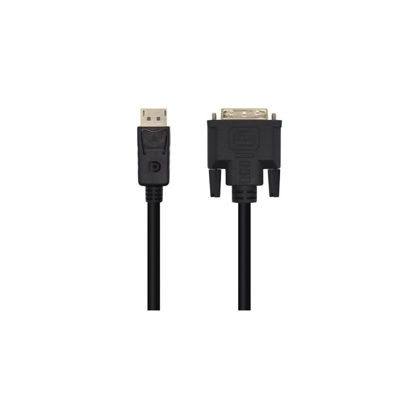 Cable Conversor Aisens A125-0463- DisplayPort Macho - DVI Macho- Hasta 5W- 2300Mbps- 3m- Negro