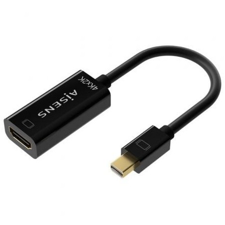 Cable Conversor Aisens A125-0643- Mini Displayport Macho - HDMI Hembra- 15cm- Negro