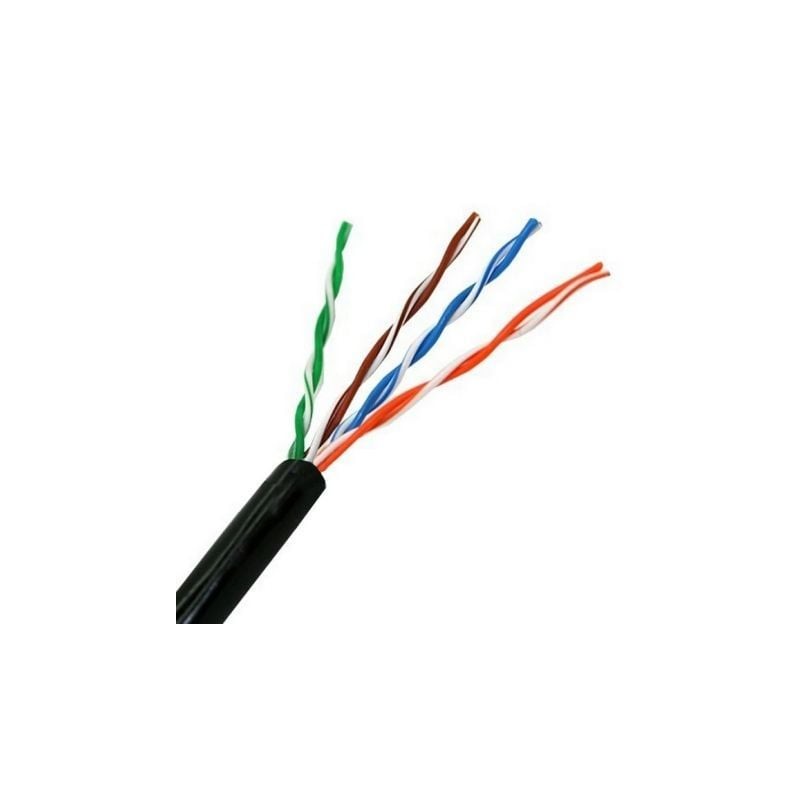 Bobina de Cable RJ45 para Exteriores UTP Aisens A133-0212 Cat-5e- 100m- Impermeable- Negro