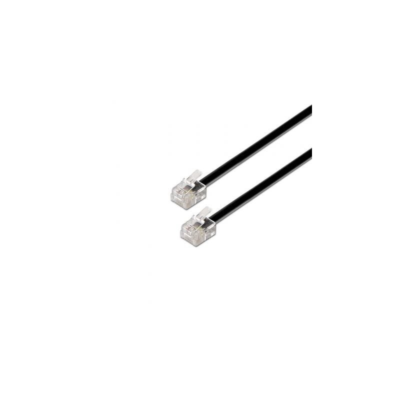 Cable de Teléfono RJ11 6P4C Aisens A143-0319- 2m- Negro