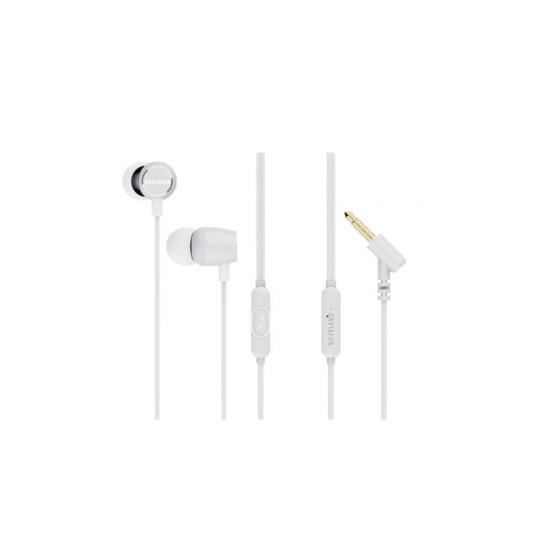 Auriculares Intrauditivos Aiwa ESTM-30WT- con Micrófono- Jack 3-5- Blanco