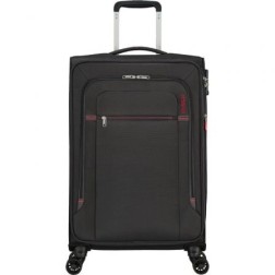 Maleta Mediana American Tourister Crosstrack Spinner Expansible 67cm- 67-5x42x27-5cm- 4 Ruedas- Gris y Rojo