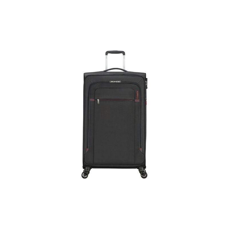 Maleta Mediana American Tourister Crosstrack Spinner Expansible 79cm- 79x46-5x30-5cm- 4 Ruedas- Gris y Rojo