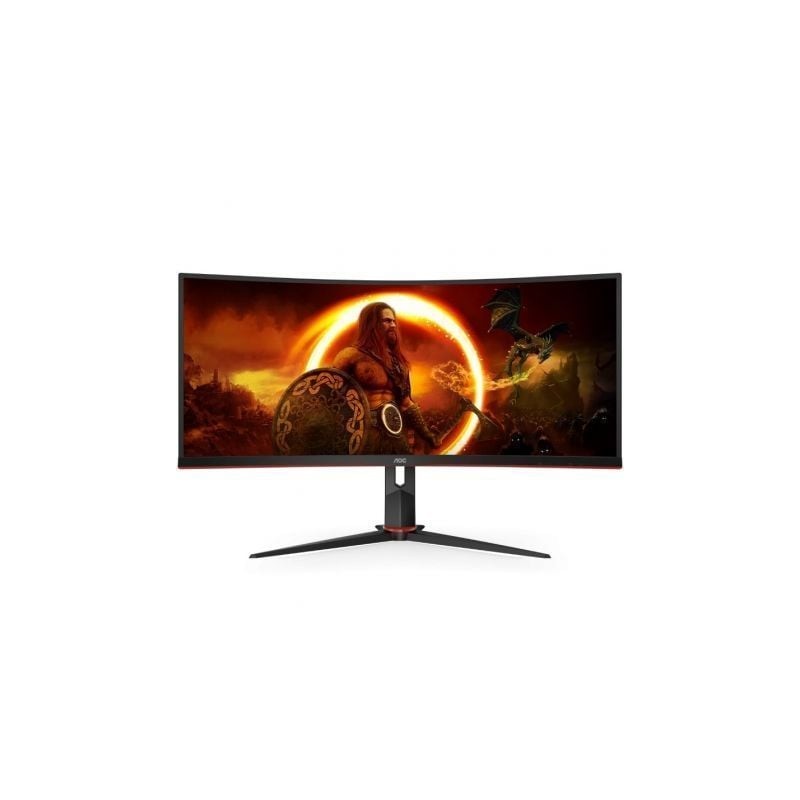 Monitor Gaming Ultrapanorámico Curvo AOC CU34G2X-BK 34"- WQHD- 1ms- 144Hz- VA- Negro y Rojo