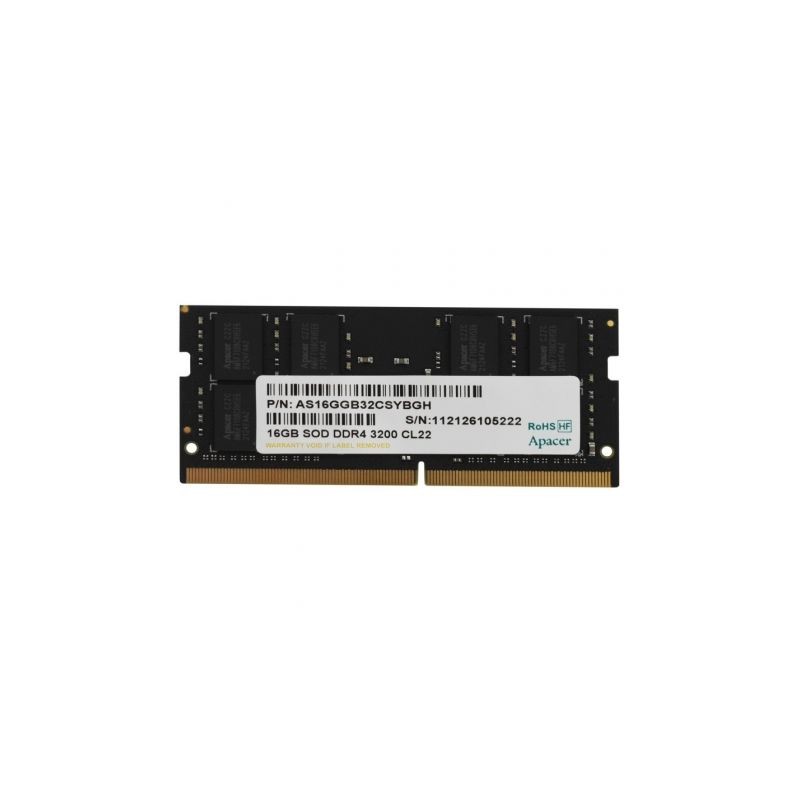 Memoria RAM Apacer ES-16G21-GSH 16GB- DDR4- 3200MHz- 1-2V- CL22- SODIMM