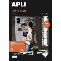 Papel Fotográfico Apli Matt 12626- DIN A4- 120g- 100 Hojas- Mate