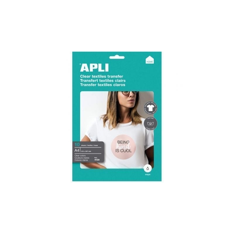 Papel Transfer Camisetas Apli 4128- DIN A4- 10 Hojas