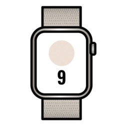 Apple Watch Series 9- GPS- 45mm- Caja de Aluminio Blanco Estrella- Correa Deportiva Loop Blanco Estrella