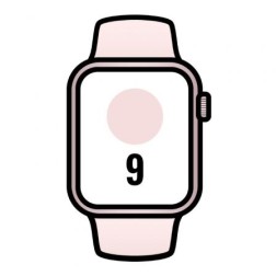 Apple Watch Series 9- GPS- 45mm- Cellular- Caja de Aluminio Rosa- Correa Deportiva Rosa Claro M-L