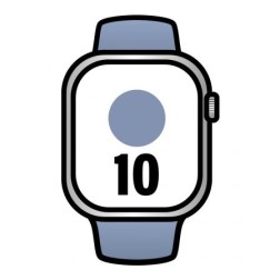 Apple Watch Series 10- GPS- 42mm- Caja de Aluminio - Correa Deportiva Azul Denim S-M