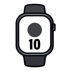 Apple Watch Series 10- GPS- 42mm- Caja de Aluminio Negro Azabache - Correa Deportiva Negra S-M