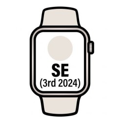 Apple Watch SE 3rd V2- GPS- 44mm- Caja de Aluminio Blanco Estrella- Correa Deportiva Blanco Estrella S-M