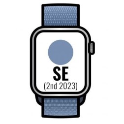 Apple Watch SE 2 Gen 2023- GPS- 44mm- Caja de Aluminio Plata- Correa Deportiva Loop Azul Invierno