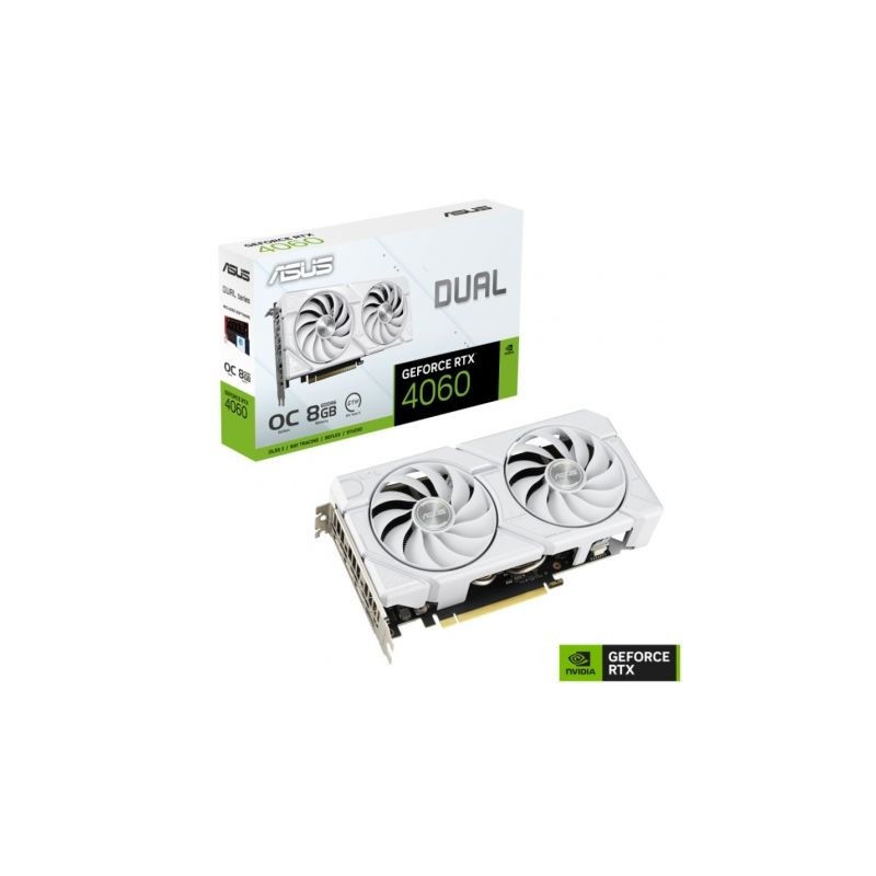 Tarjeta Gráfica Asus Dual GeForce RTX 4060 EVO OC White Edition- 8GB GDDR6