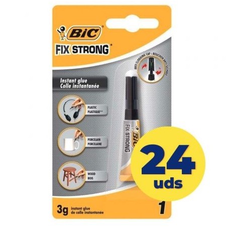 Caja de Pegamento en Tubo Bic Fix Strong- 3g- 24 unidades