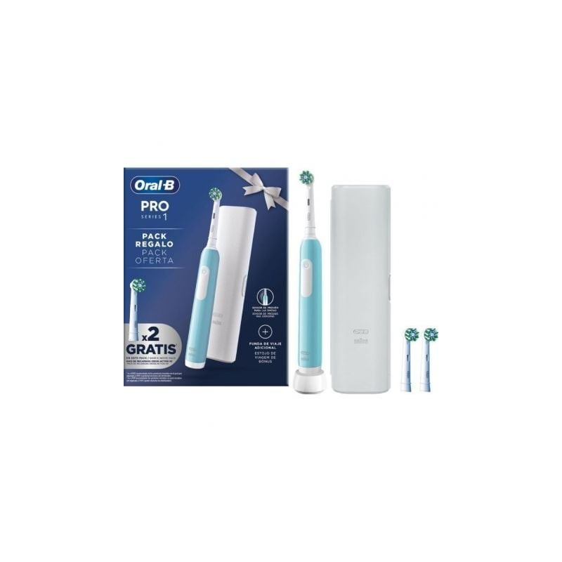 Cepillo Dental Braun Oral-B Pro Series 1- Incluye 2 cabezales- Azul