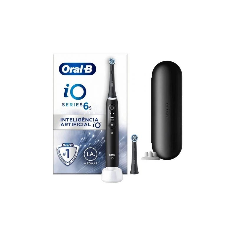 Cepillo Dental Braun Oral-B iO 6- Incluye 2 Recambios- Negro