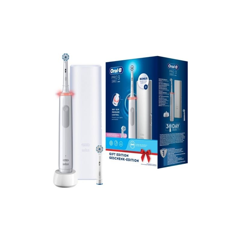 Cepillo Dental Braun Oral-B Vitality Pro 3 3500- Incluye 2 Recambios- Blanco