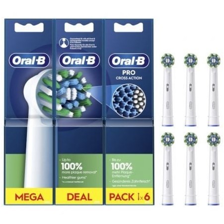 Cabezal de Recambio Braun para cepillo Braun Oral-B Pro Cross Action- Pack 6 uds