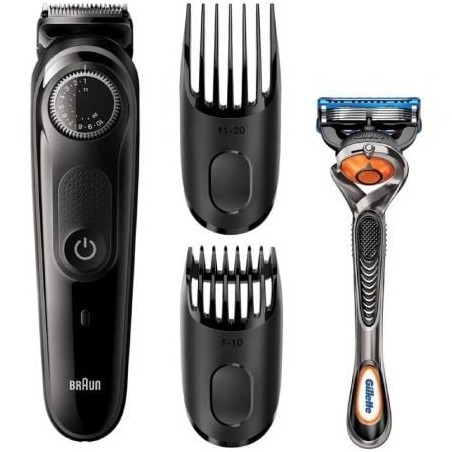 Cortabarbas Braun Beardtrimmer Series 3000 BT3242- con Batería- Incluye Gillette F5 ProGlide