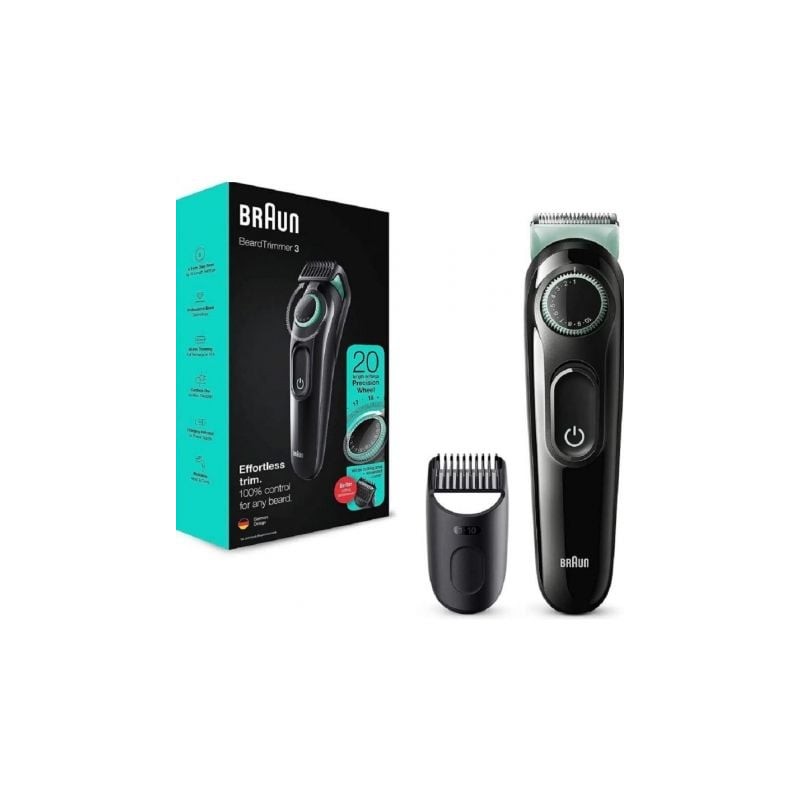 Cortabarbas Braun Beardtrimmer Series 3000 BT3323- con Batería- 1 Accesorio