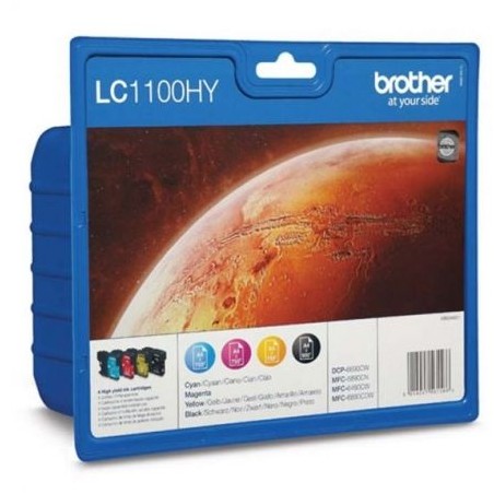 Cartucho de Tinta Original Brother LC-1100XL Alta Capacidad Multipack- Cian- Magenta- Amarillo- Negro