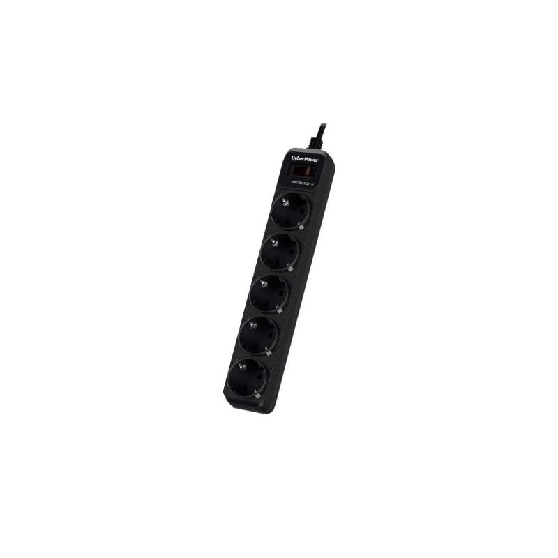 Regleta con interruptor Cyberpower B0520SC0-DE- 5 Tomas de corriente- Cable 1-8m- Negra