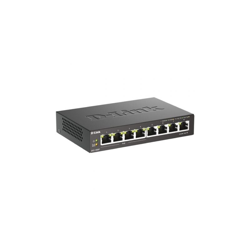 Switch D-Link DGS-1008P 8 Puertos- RJ-45 Gigabit 10-100-1000- PoE