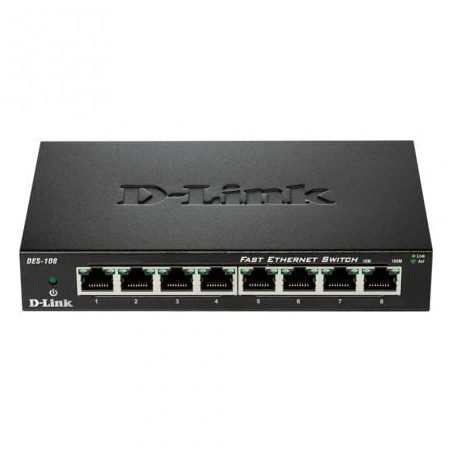 Switch D-Link DES-108 8 Puertos- RJ-45 10-100