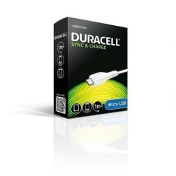 Cable USB 2-0 Duracell USB5013W- USB Macho - MicroUSB Macho- 1m- Blanco