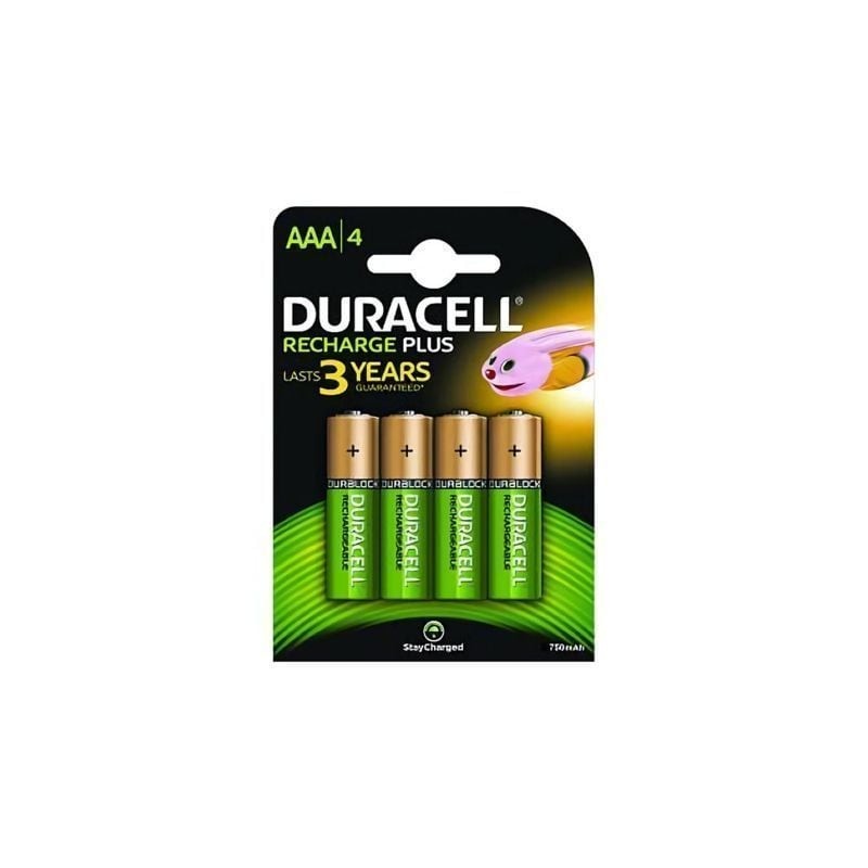 Pack de 4 Pilas AAA Duracell HR3-B- 1-2V- Recargables