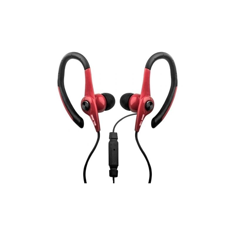 Auriculares Deportivos Elbe AU-107-MIC- con Micrófono- Jack 3-5- Rojo y Negro