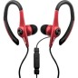 Auriculares Deportivos Elbe AU-107-MIC- con Micrófono- Jack 3-5- Rojo y Negro