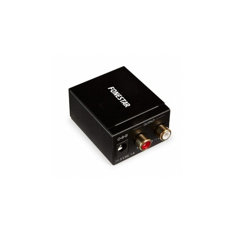 Convertidor de Audio Fonestar FO-37DA- Entrada Toslink y RCA- Salida 2x RCA