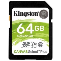 Tarjeta de Memoria Kingston CANVAS Select Plus 64GB SD XC- Clase 10- 100MBs