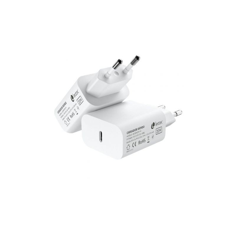 Cargador de Pared Leotec LECSPH20W1W- 1xUSB Tipo-C- 20W