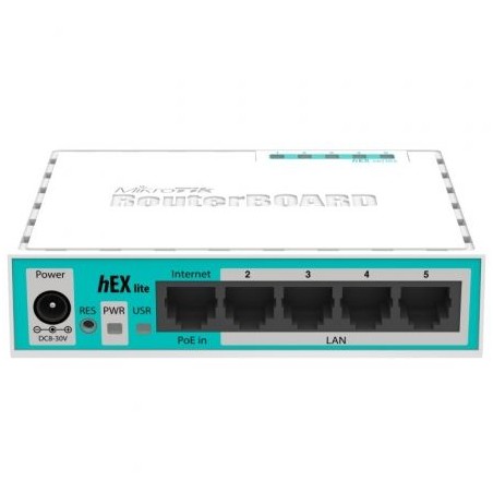 Router Mikrotik Hex Lite RB750R2 5 Puertos- RJ45 10-100- PoE