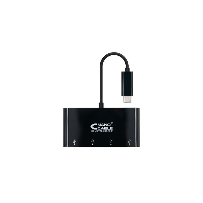 Hub USB Tipo-C Nanocable 10-16-4401-BK - 4xUSB