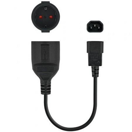 Adaptador Alimentación Nanocable 10-22-0902- C14 Macho - CEE7 Hembra- 50cm- Negro