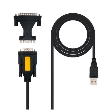 Cable Conversor impresora Nanocable 10-03-0002- USB Macho - DB9 Macho- DB25 Macho