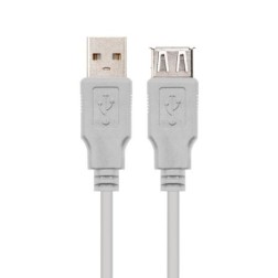 Cable Alargador USB 2-0 Nanocable 10-01-0202- USB Macho - USB Hembra- 1m- Beige