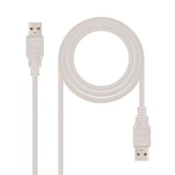 Cable USB 2-0 Nanocable 10-01-0302- USB Macho - USB Macho- 1m- Beige