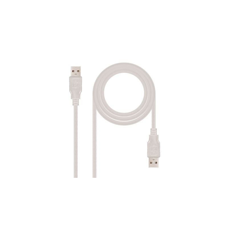 Cable USB 2-0 Nanocable 10-01-0302- USB Macho - USB Macho- 1m- Beige