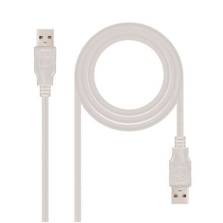 Cable USB 2-0 Nanocable 10-01-0302- USB Macho - USB Macho- 1m- Beige