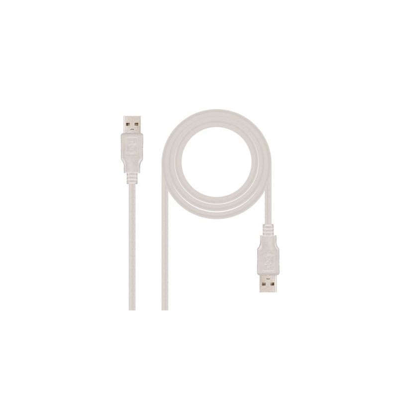 Cable USB 2-0 Nanocable 10-01-0304- USB Macho - USB Macho- 3m- Beige