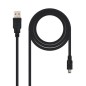 Cable USB 2-0 Nanocable 10-01-0402- USB Macho - MiniUSB Macho- 1-8m- Negro