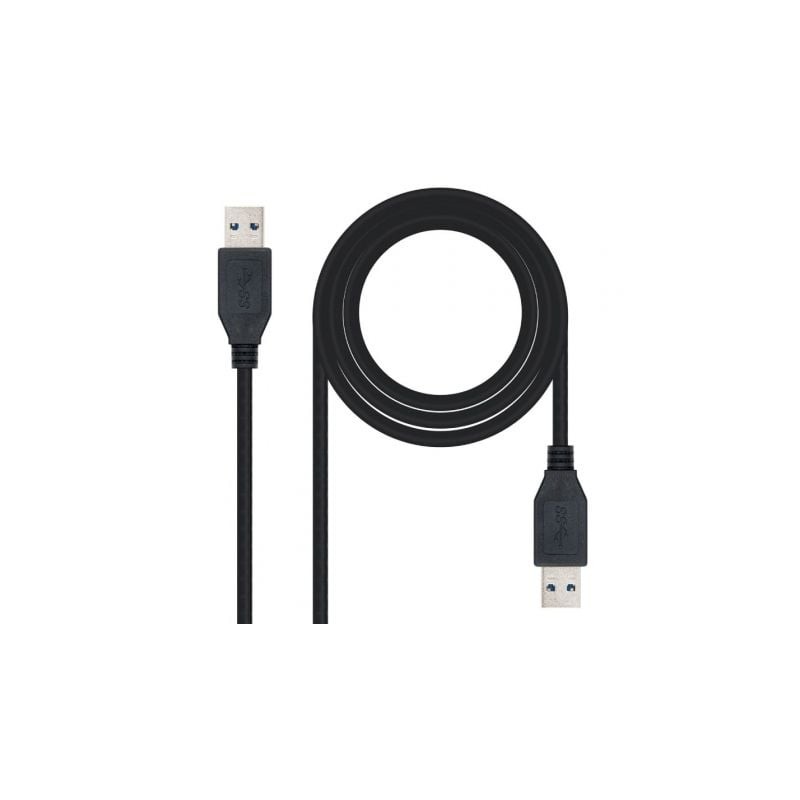 Cable USB 3-0 Nanocable 10-01-1001-BK- USB Macho - USB Macho- 1m- Negro